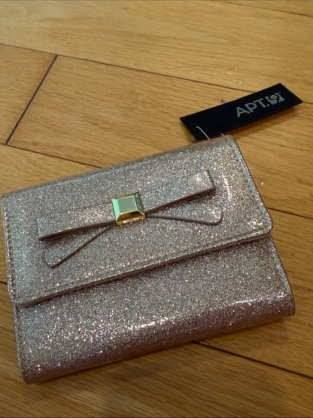 Apt. 9 Rose Gold Glitter Bow Card Holder Wallet